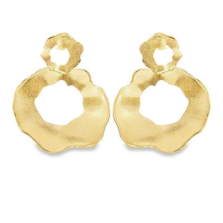 Сребърни обеци - Golden Bloom