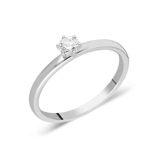 златен пръстен, диамант, бяло злато, годежен пръстен