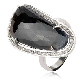 сребърен пръстен със сапфир