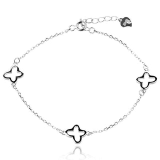 нежна сребърна гривна, Пеперуди, родиево покритие,