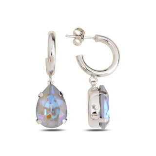 стилни сребърни обеци, кристал Swarovski, родиево покритие, SWAROVSKI Maestro,