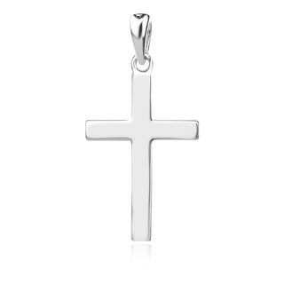 сребърен кръст, без камък, родиево покритие