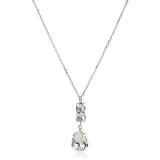 нежно сребърно колие, кристали сваровски, родиево покритие