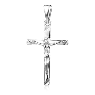 сребърен кръст, без камък, родиево покритие