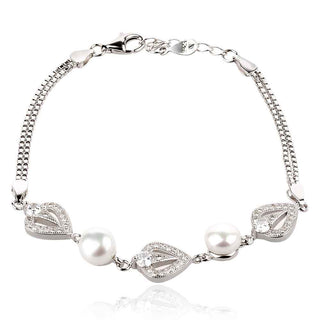Сребърна гривна -Pearl Bright 88225906