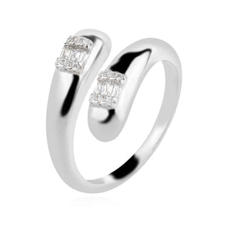 сребърен пръстен, родиево покритие, цирконий