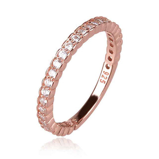 rose gold plated silver ring, rose gold, ring, ring with stones,сребърен пръстен с розова позлата, халка с розова позлата и цирконии, халка с цирконии
