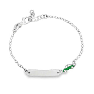 Детска сребърна гривна - Little Green Car