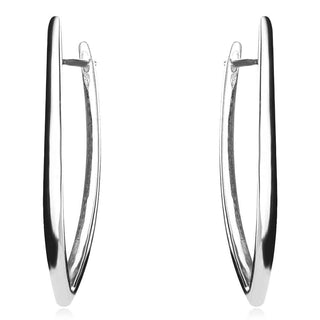 елегантни издължени обеци, без камък, родиево покритие