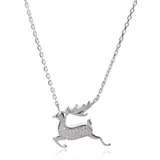 Сребърно колие еленче с цирконии