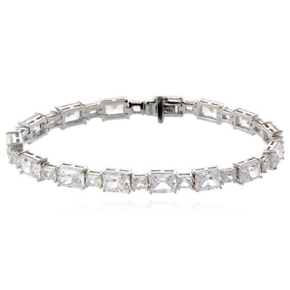 сребърна гривна, цирконий, блясък, родиево покритие, подходяща за повод,