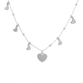 Сребърно колие - Falling Hearts