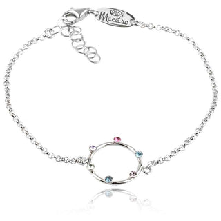 сребърна гривна с цветни кристали сваровски Swarovski