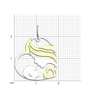 Сребърен медальон - Mom &amp; baby