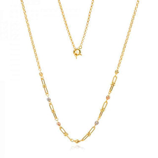 златно колие, без камък, бяло жълто и розово злато