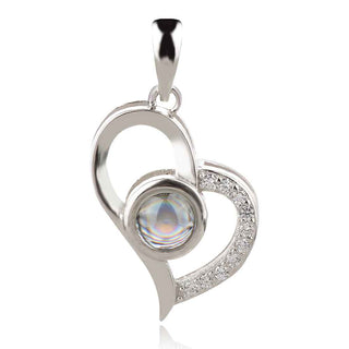 сребърен медальон сърце обичам те на 100 езика