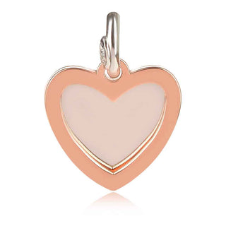 сребърен медальонсърце,, розова позлата