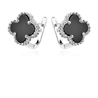 Сребърни обеци - Alhambra Onyx lock