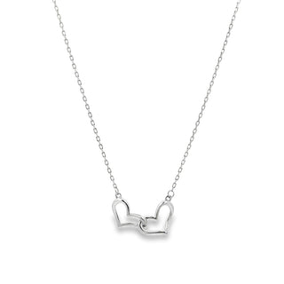 Сребърно колие - Linked Hearts