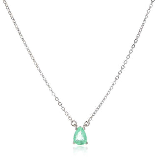 нежно сребърно колие, капка, турмалин парайба,