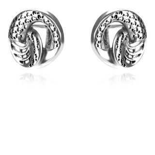 сребърни обеци, без камък, оксидирано сребро, Алгара,