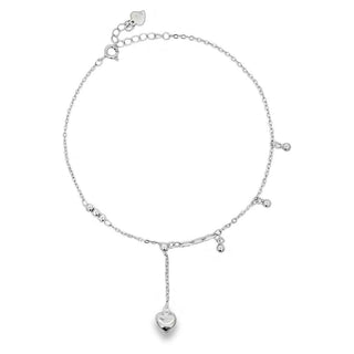 Сребърна гривна за глезен - Sandy Heart