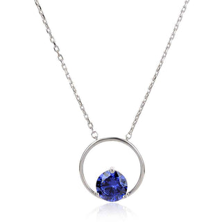 Сребърно колие с танзанит