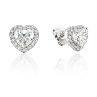 Сребърни обеци - Halo Heart Studs