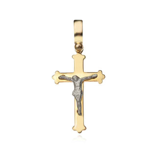 златен кръст, бяло и жълто злато, без камък, разпятие