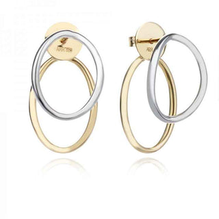 златни обеци, висящи обеци, без камък, бяло и жълто злато