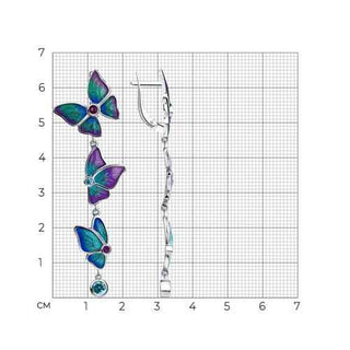 Сребърни обеци - My blue butterflies