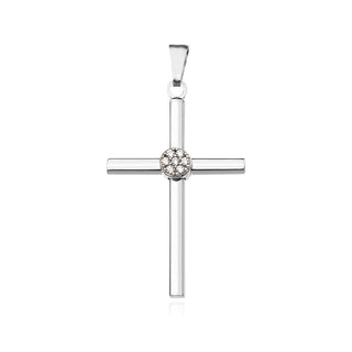 златен кръст, бяло злато, цирконий