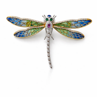 Сребърна брошка - Aurora Wings Dragonfly