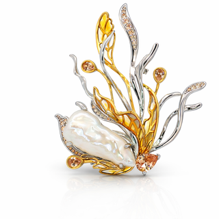 Сребърна брошка - Baroque Pearl Bloom