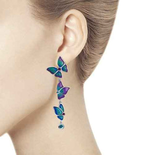 Сребърни обеци - My blue butterflies