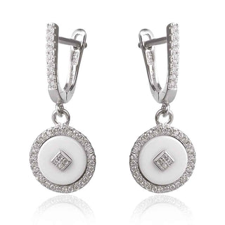 Сребърни обеци керамика 36402779