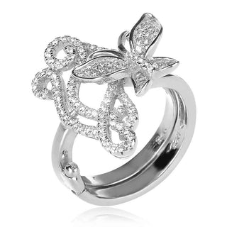 сгъваем двоен сребърен пръстен