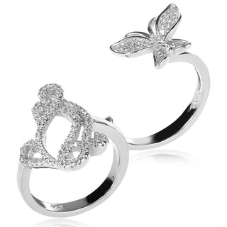 сгъваем двоен сребърен пръстен