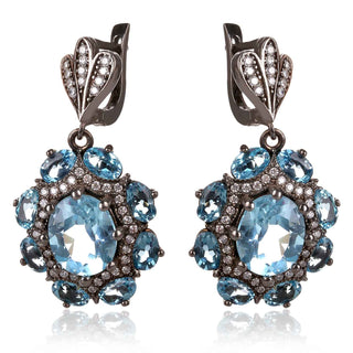 Сребърни обеци с топаз 55625241