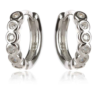 сребърни обеци халки с циркони