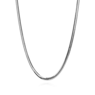 сребърно колие, тип лента, родиево покритие, без камък,