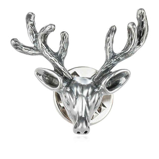 сребърна брошка, елен, оксидирано сребро, Алгара, ръчна изработка