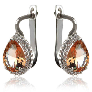 сребърни обеци със султанит и цирконии