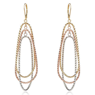 сребърни обеци , розова позлата , позлата , 3 D ефект , модерни