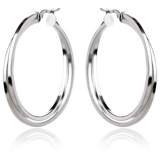 сребърни обеци две преплетени халки