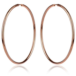 сребърни обеци халки с розова позлата