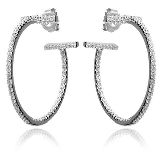 Сребърни полухалки с цирконии стил Tiffany