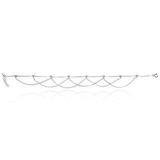 гривна за глезен синджирчета цирконии, гривна за крак