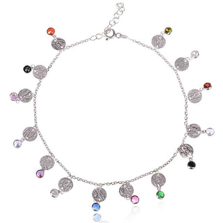 сребърна гривна за глезен, гривна за крак