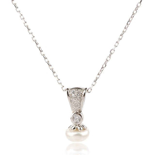 сребърен комплект с цирконии и перла